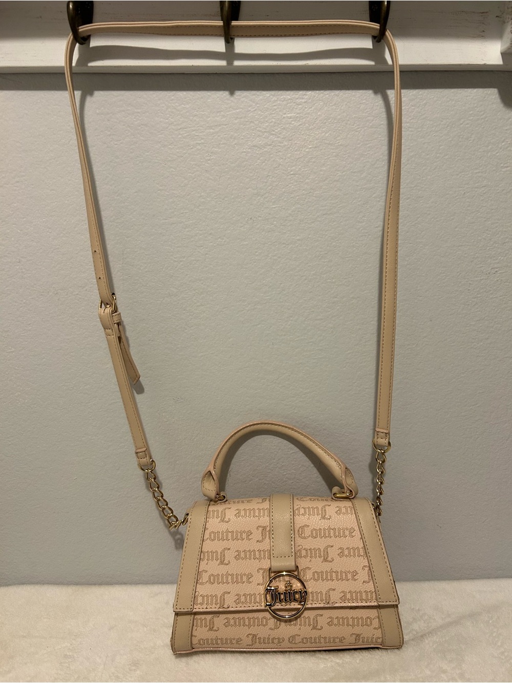 Juicy Couture Beige Logo Crossbody Bag